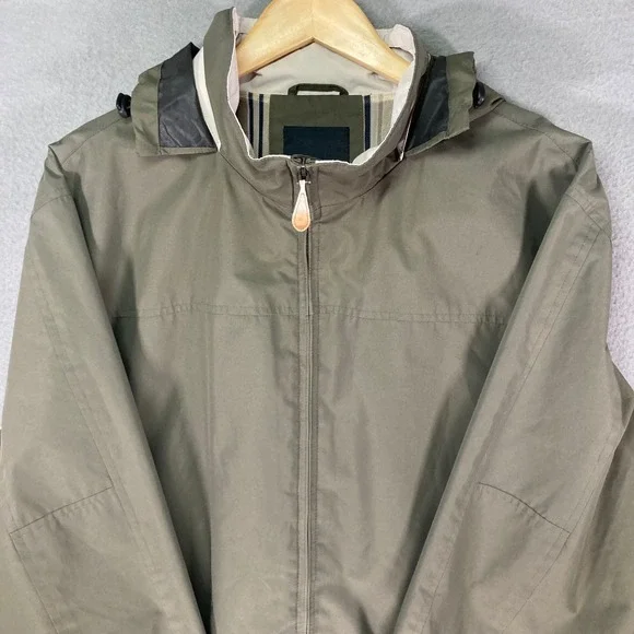 London Fog Men's‎ Green Full Zip Hooded Lightweight Jacket XL Made in Vietnam - Picture 7 of 10